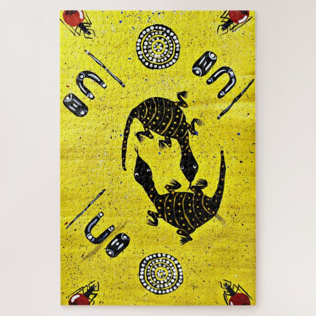 Goanna and Honey Ants Bushtucker Jigsaw Puzzle (Vertical)