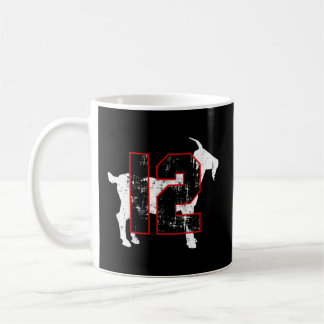 Goat 12 Greatest Of All Time Football Distressed Coffee Mug