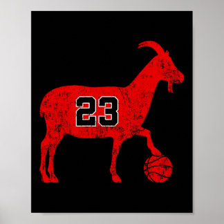 Goat 23 For Men Women Kids Fun Bysketbyll  Poster