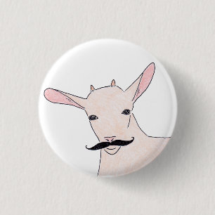 goat 3 cm round badge
