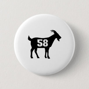 Goat 58 G.o.a.t. Number Fifty Eight Goat Gear Stic 6 Cm Round Badge