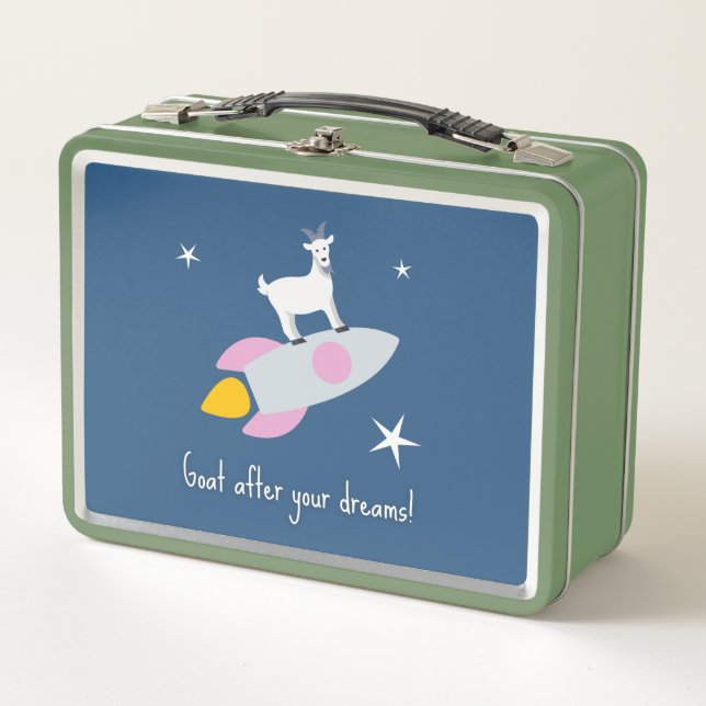 Goat After Your Dreams Metal Lunch Box (Front)