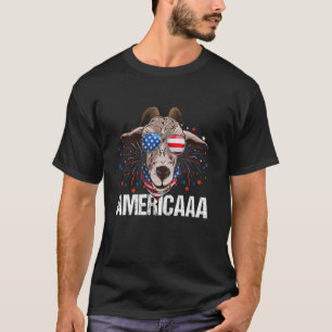Goat Americaaa 4th Of July Usa Patriotic  Boy Fire T-Shirt