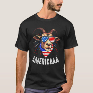 Goat Americaaa 4th Of July USA Patriotic Funny Boy T-Shirt