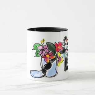 Goat and flowers  mug
