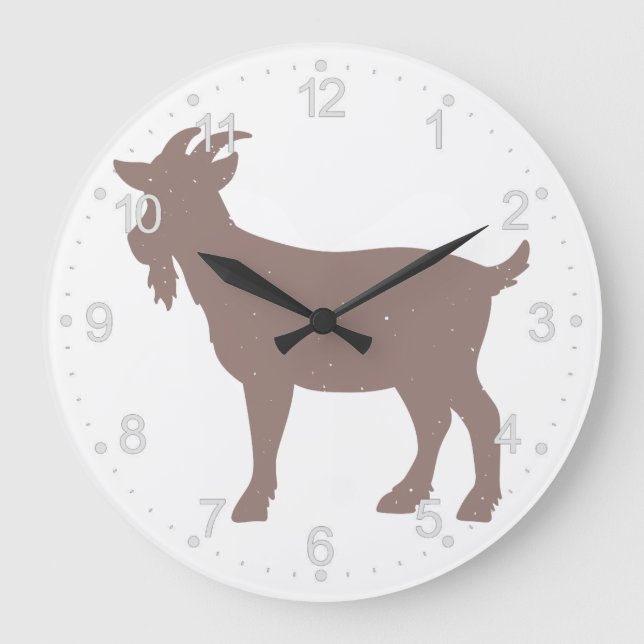 Goat animal farm silhouette large clock (Front)
