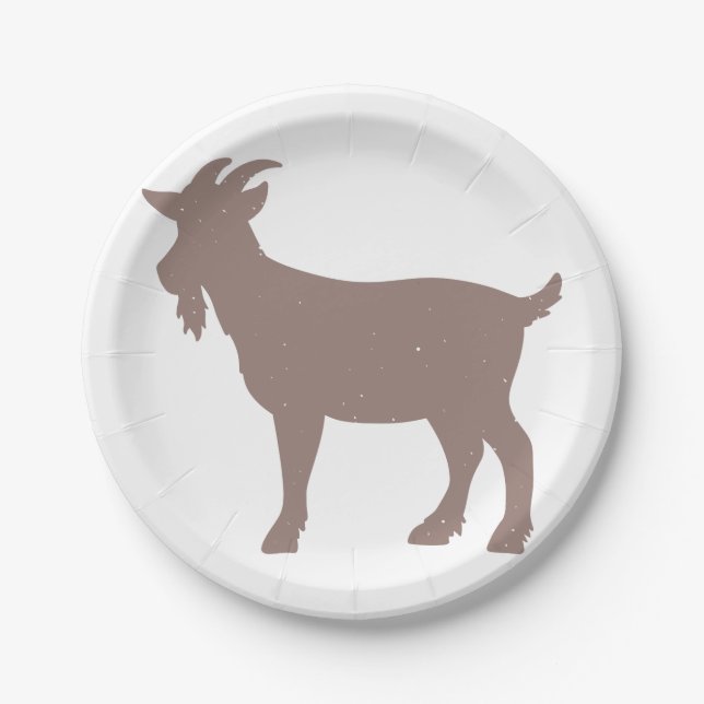 Goat animal farm silhouette paper plate (Front)