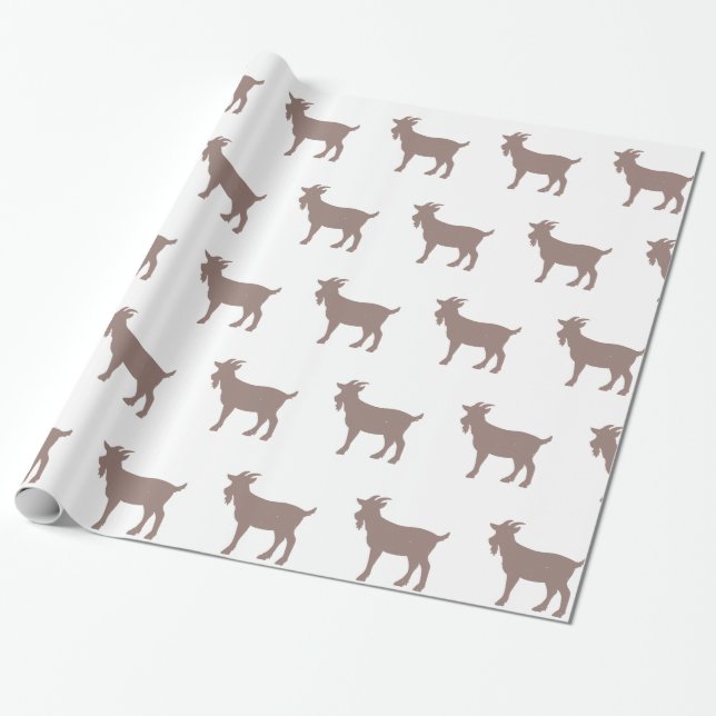 Goat animal farm silhouette wrapping paper (Unrolled)