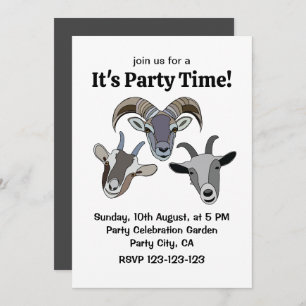 Goat Animal Funny Goat Invitation