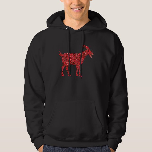 Goat Animal  Heart Shape Goat Valentine Day Hoodie (Front)