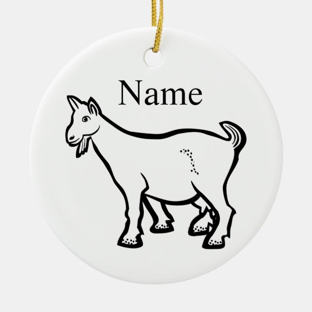 Goat Animal Thunder_Cove Ceramic Tree Decoration (Front)