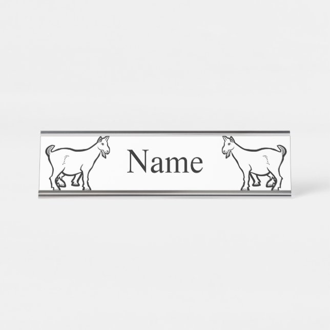 Goat Animal Thunder_Cove Desk Name Plate (Front)