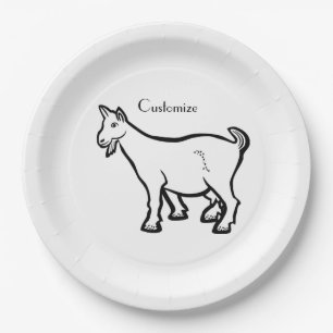 Goat Animal Thunder_Cove  Paper Plate