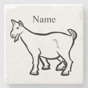 Goat Animal Thunder_Cove Stone Coaster