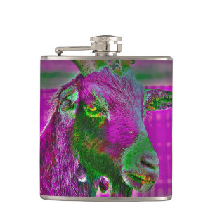 Goat Art Hip Flask