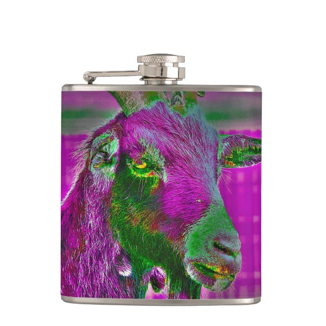 Goat Art Hip Flask (Front)