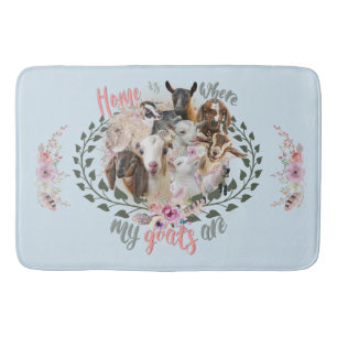 GOAT ART   Home is Where My Goats Are GetYerGoat Bath Mat