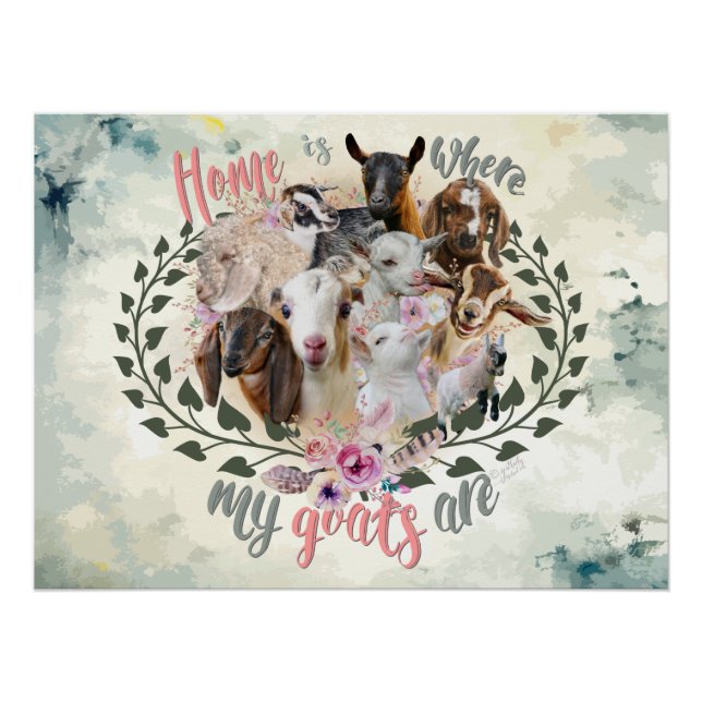 GOAT ART | Home is Where My Goats Are GetYerGoat Poster (Front)