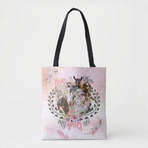 GOAT ART   Home is Where My Goats Are GetYerGoat Tote Bag