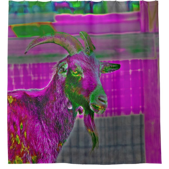 Goat Art Shower Curtain (Front)