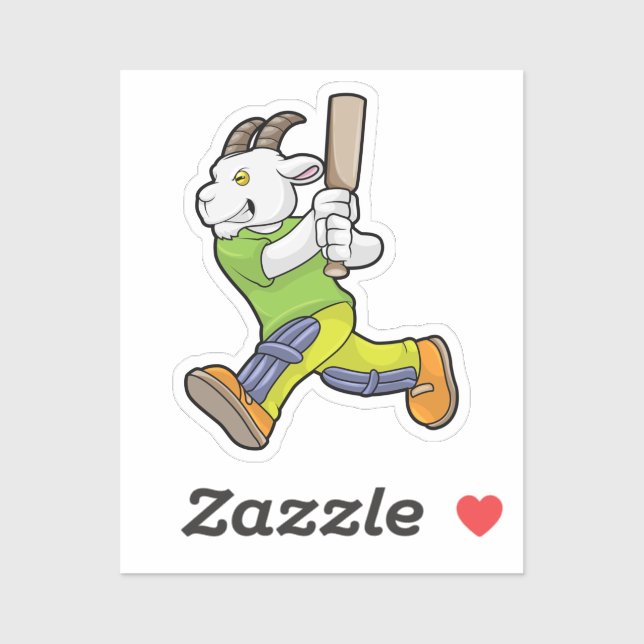 Goat as Batsman with Cricket bat (Sheet)