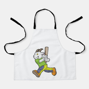 Goat as Batsman with Cricket bat Apron