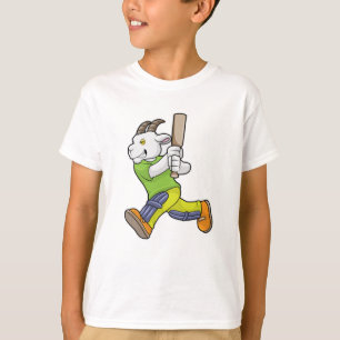 Goat as Batsman with Cricket bat T-Shirt