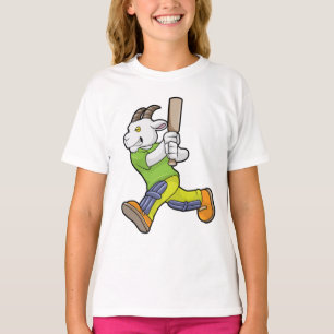 Goat as Batsman with Cricket bat T-Shirt