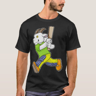 Goat as Batsman with Cricket bat T-Shirt
