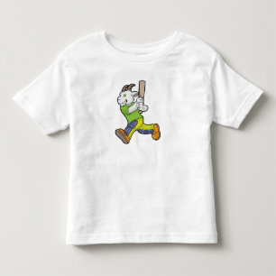 Goat as Batsman with Cricket bat Toddler T-Shirt