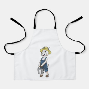 Goat as Farmer with Bucket Apron