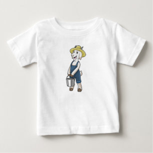 Goat as Farmer with Bucket Baby T-Shirt