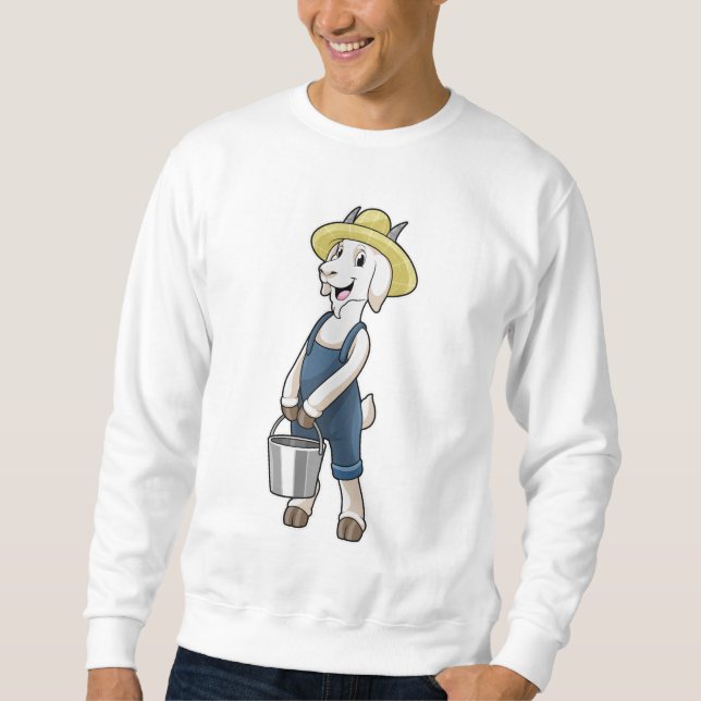 Goat as Farmer with Bucket Sweatshirt (Front)