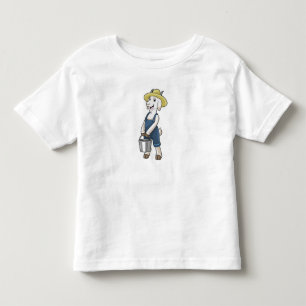 Goat as Farmer with Bucket Toddler T-Shirt