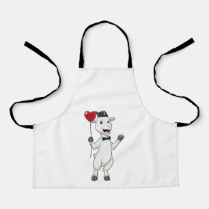 Goat as Groom with Heart Balloon Apron