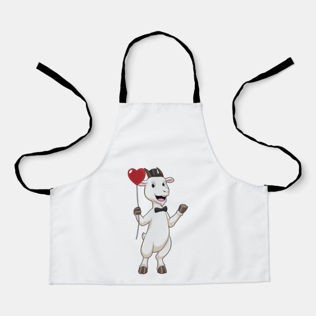 Goat as Groom with Heart Balloon Apron (Front)