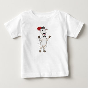 Goat as Groom with Heart Balloon Baby T-Shirt