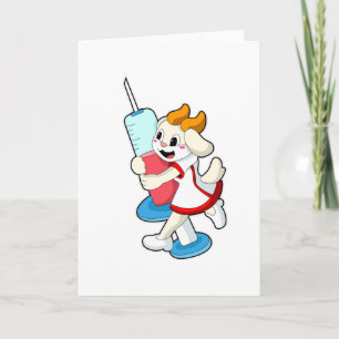 Goat as Nurse at Vaccination with Syringe Card