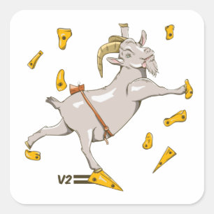 Goat at a climbing gym square sticker