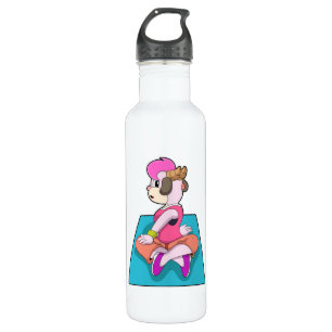 Goat at Yoga on Yoga mat 710 Ml Water Bottle