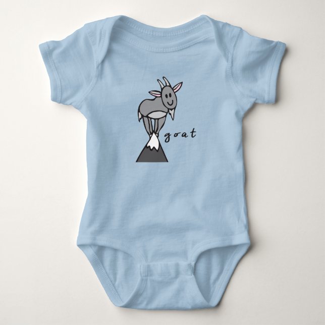 Goat Baby Bodysuit or One-Piece (with underbase) (Front)