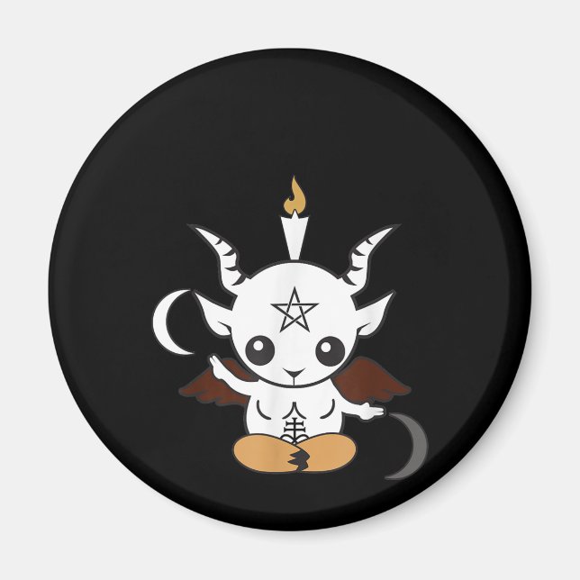 Goat Baphomet Halloween Gift Magnet (Front)