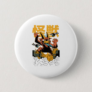 Goat baphomet monster attack 6 cm round badge