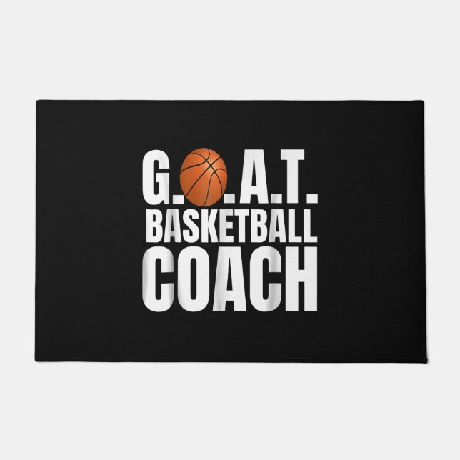 Goat Basketball Coach Gift Doormat (Front)