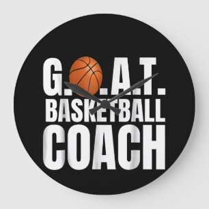 Goat Basketball Coach Gift Large Clock