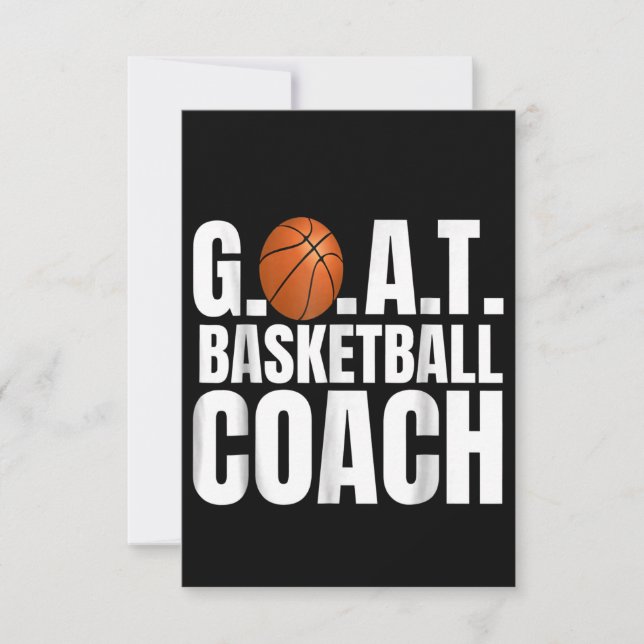 Goat Basketball Coach Gift Thank You Card (Front)