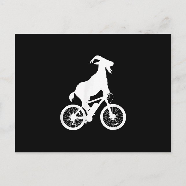 Goat Bicycle Rider Funny Goat Lover Graphic Announcement Postcard (Front)