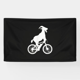 Goat Bicycle Rider Funny Goat Lover Graphic Banner