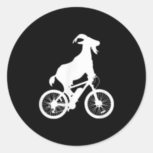Goat Bicycle Rider Funny Goat Lover Graphic Classic Round Sticker