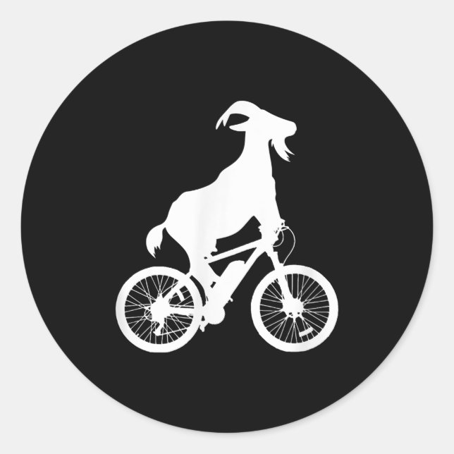 Goat Bicycle Rider Funny Goat Lover Graphic Classic Round Sticker (Front)